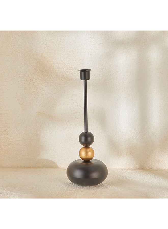 Home Box Decorative Taper Candle Holder - Black and Gold - Image 2